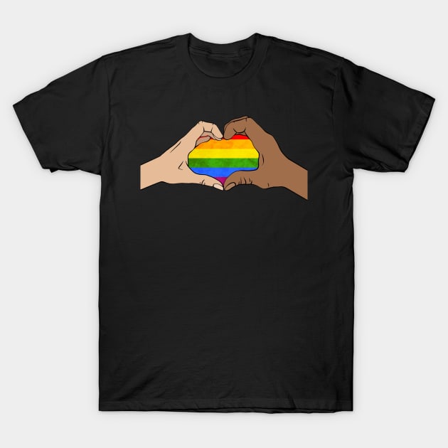 Gay Pride Clothing Lgbt Rainbow Flag T-Shirt Tee Heart Unity T-Shirt by joneK